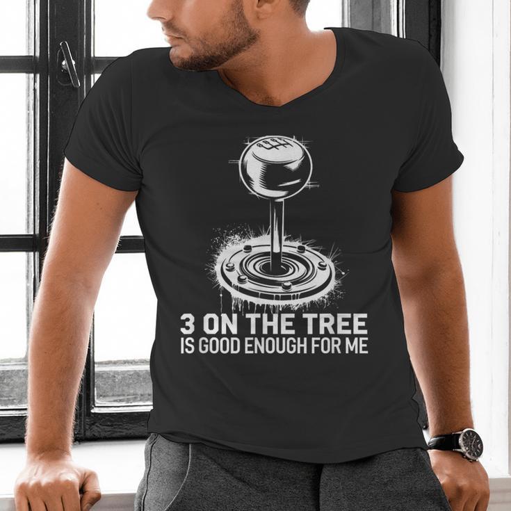 Stick Shift Nostalgia Column Shift Line Men's V-Neck T-Shirt