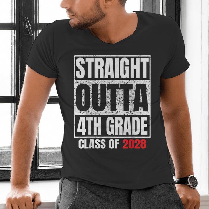 Straight Outta 4th Grade Graduation Class 2028 Fourth Grade Men's V-Neck T-Shirt