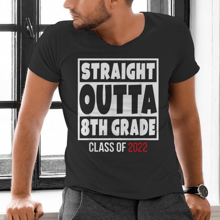 Straight Outta 8th Grade Class Of 2022 Shirt Graduation Men's V-Neck T-Shirt