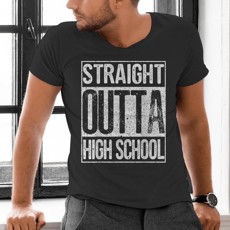 Straight Outta High School Shirt Graduation Idea Men's V-Neck T-Shirt