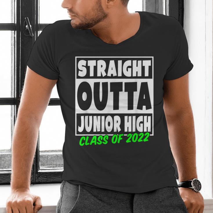 Straight Outta Junior High School Class Of 2022 Graduation Men's V-Neck T-Shirt