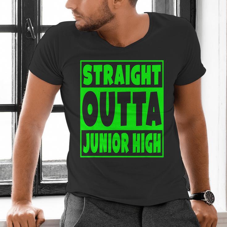 Straight Outta Junior High School Graduation T-Shirt Men's V-Neck T-Shirt