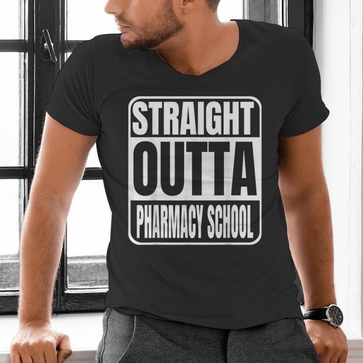 Straight Outta Pharmacy School Class 2025 Pharma Graduation Men's V-Neck T-Shirt