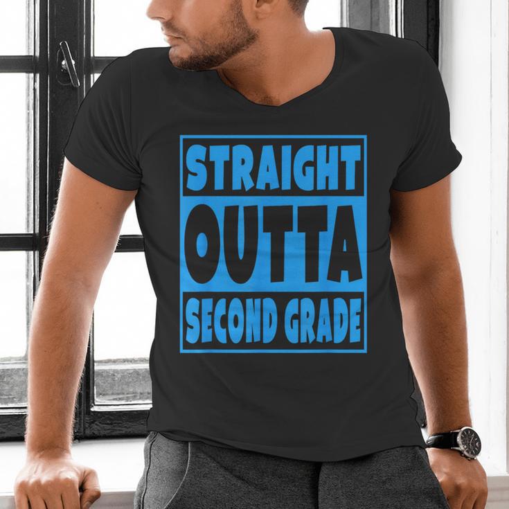 Straight Outta Second Grade Graduation Class Men's V-Neck T-Shirt