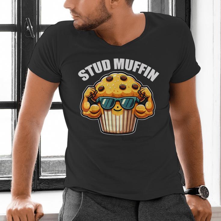 Stud Muffin Muffin Lover Dad Boyfriend Men Boys Men's V-Neck T-Shirt