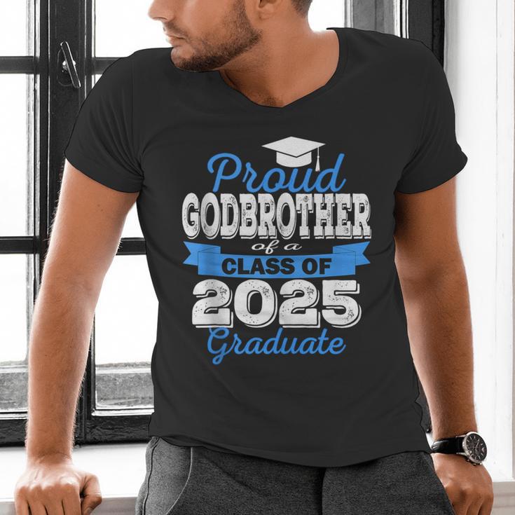 Super Proud Godbrother Of 2025 Graduate Graduation Family Men's V-Neck T-Shirt