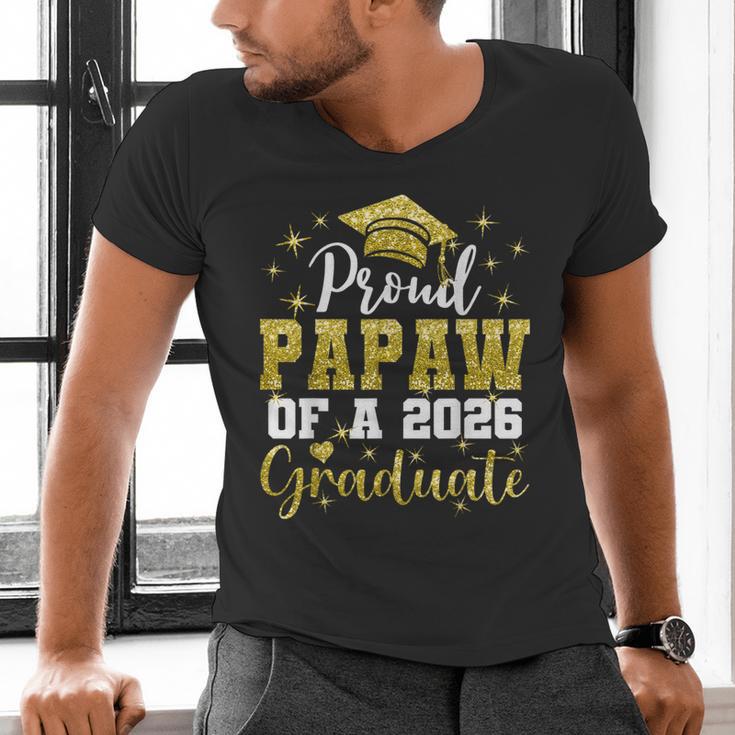 Super Proud Papaw Of 2026 Graduate Senior Graduation Family Men's V-Neck T-Shirt