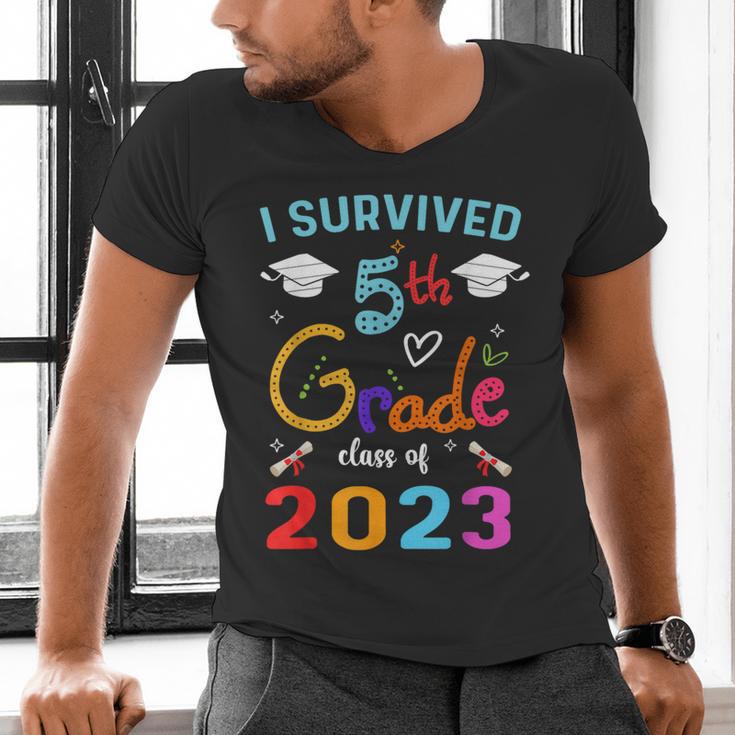 I Survived 5th Grade Graduation Class 2023 Elementary Men's V-Neck T-Shirt
