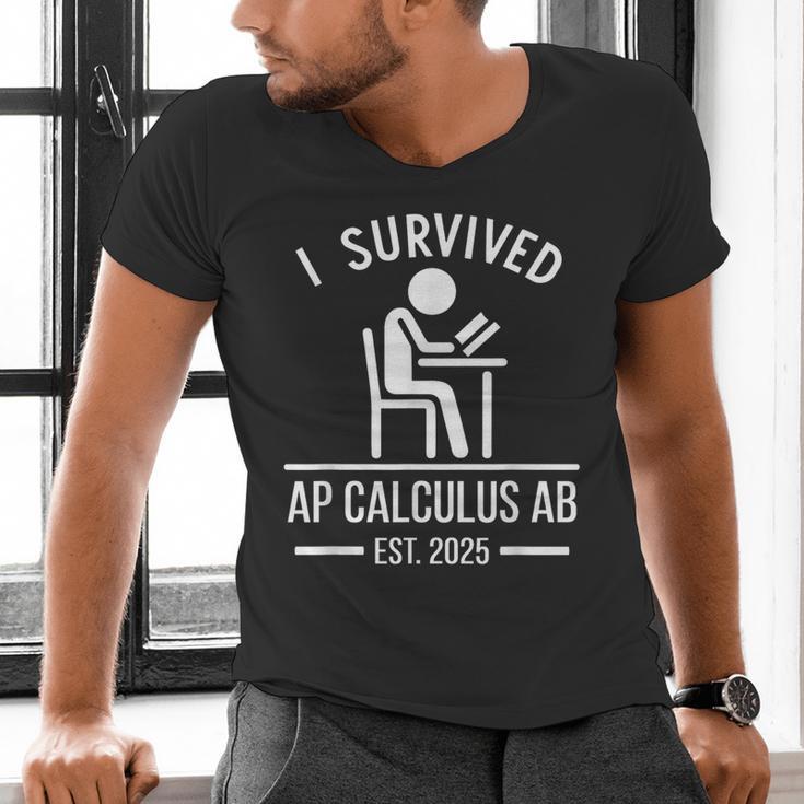 I Survived AP Calculus AB Graduation Senior 2025 Men's V-Neck T-Shirt