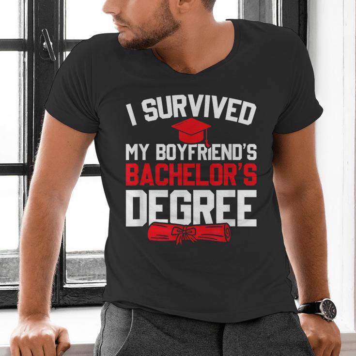 I Survived My Boyfriend's Bachelor's Degree Graduation Men's V-Neck T-Shirt