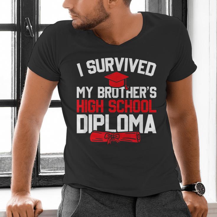 I Survived My Brother's High School Diploma Graduation Men's V-Neck T-Shirt
