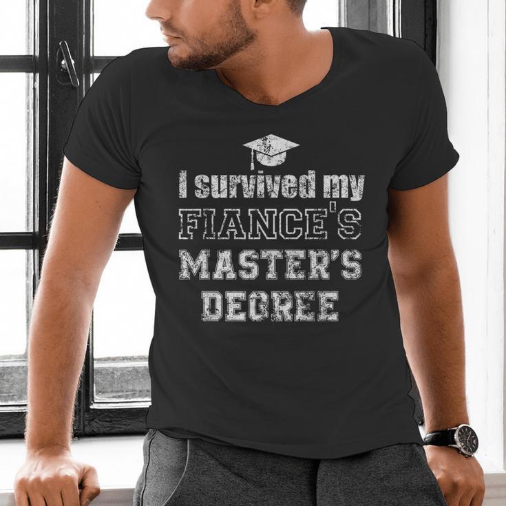 i Survived My Fiances Masters Degree Graduation Mastered It Men's V-Neck T-Shirt