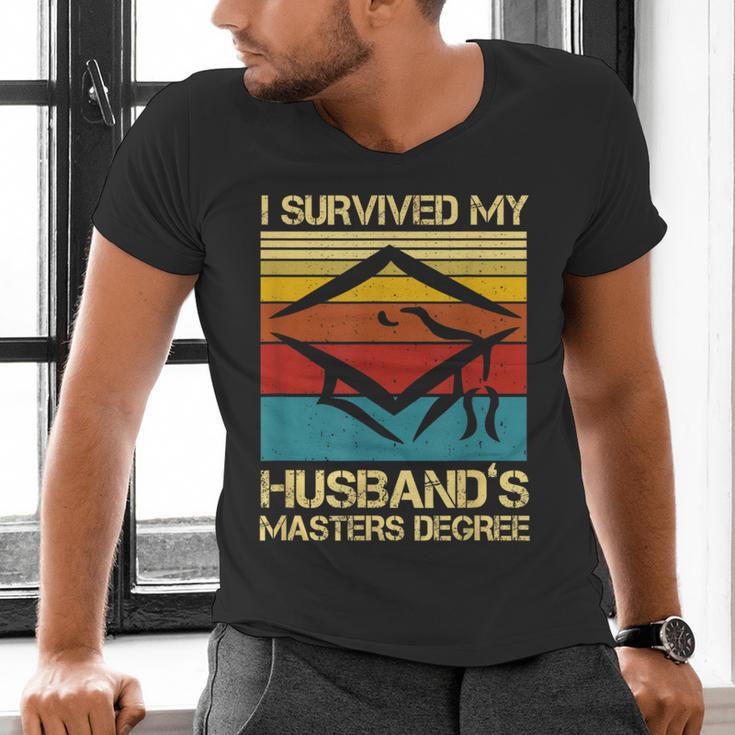 I Survived My Husband's Master's Degree Graduation Men's V-Neck T-Shirt