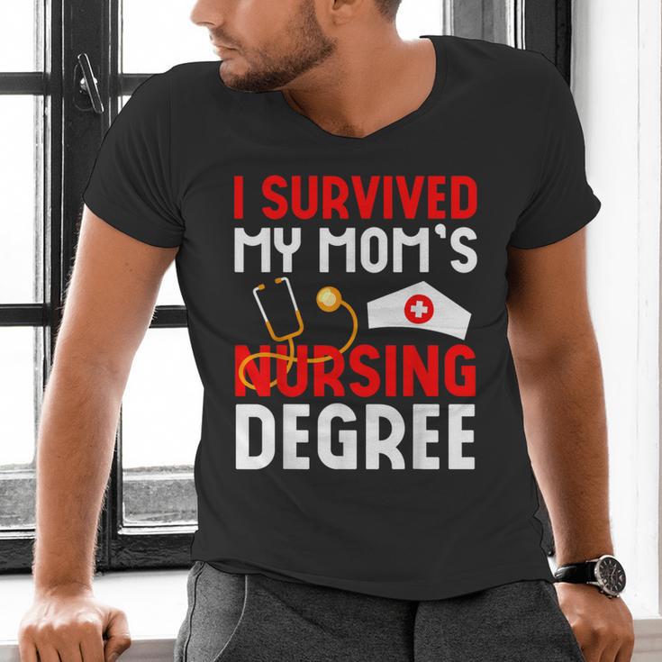 I Survived My Mom's Nursing Degree Graduation Day 2026 Men's V-Neck T-Shirt