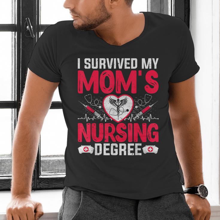 I Survived My Mom’s Nursing Degree Nurse Nursing Graduation Men's V-Neck T-Shirt