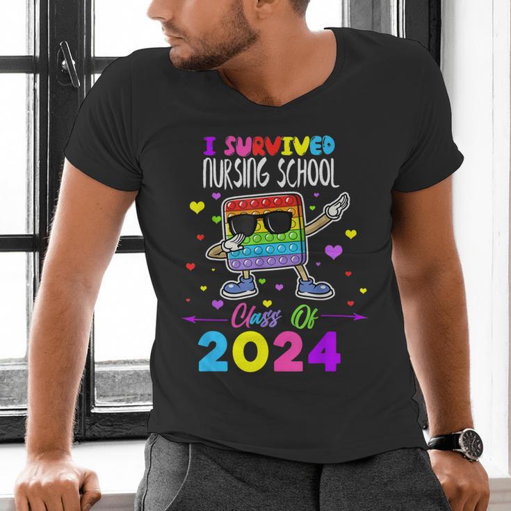 I Survived Nursing School Of 2024 Student Graduation 2024 Men's V-Neck T-Shirt