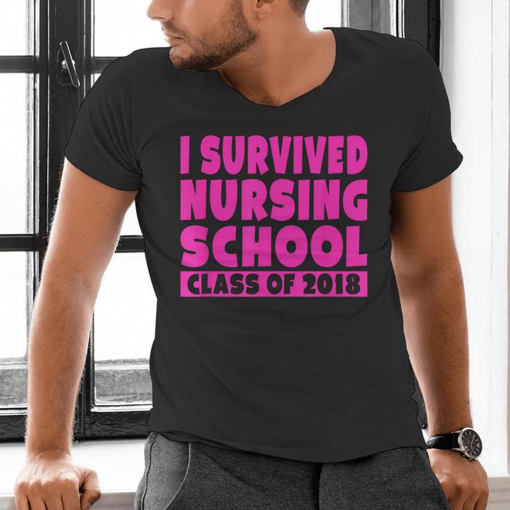 I Survived Nursing School Class Of 2018 Graduation Shirt Men's V-Neck T-Shirt