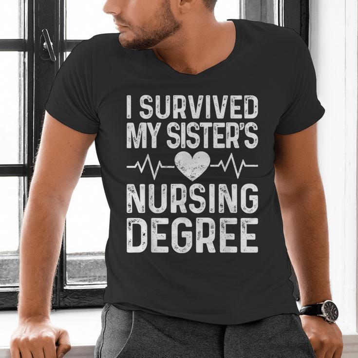 I Survived My Sister's Nursing Degree School Graduation Men's V-Neck T-Shirt