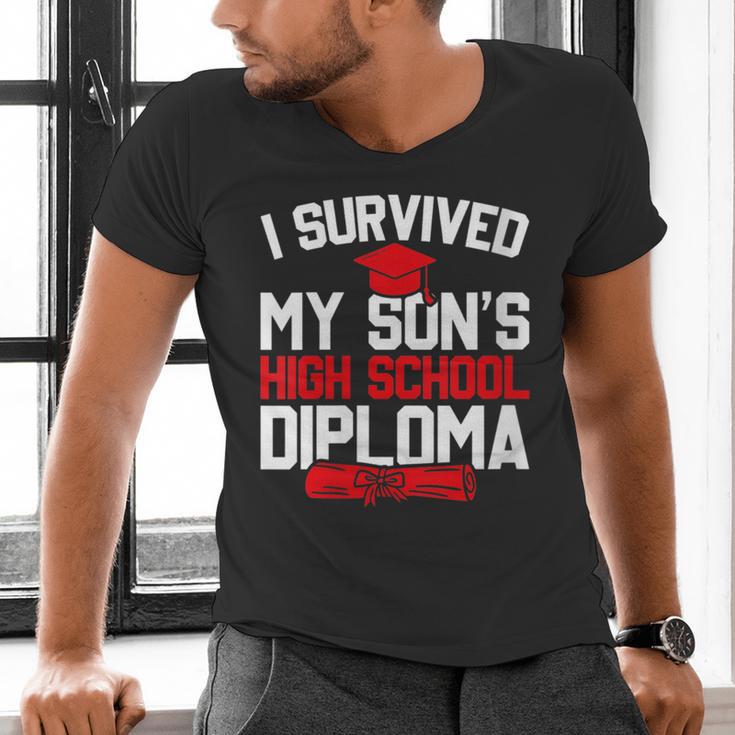 I Survived My Son's High School Diploma Graduation Men's V-Neck T-Shirt