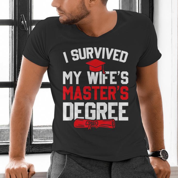I Survived My Wife's Master's Degree Graduation Men's V-Neck T-Shirt