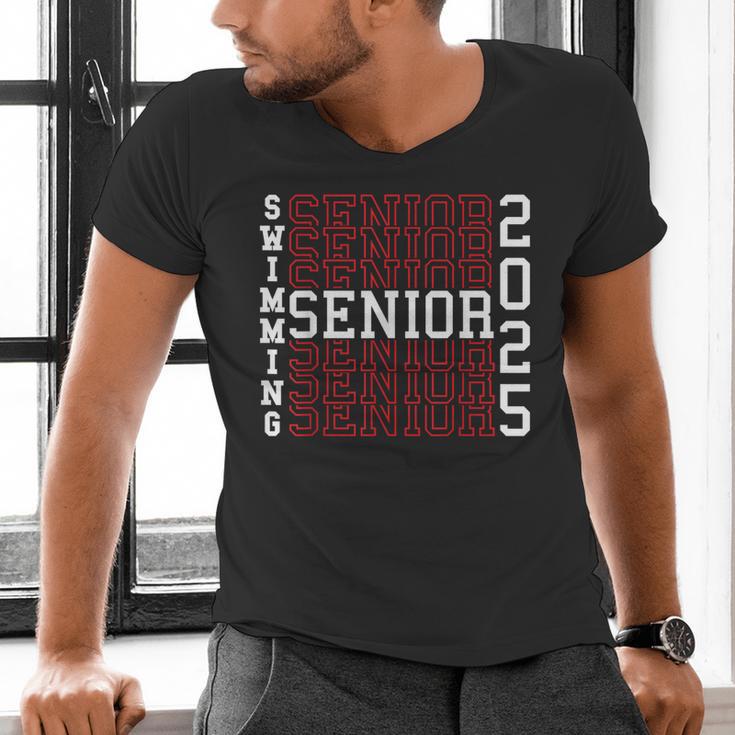 Swimming Senior Night Swimming Senior 2025 Graduation 40 Men's V-Neck T-Shirt