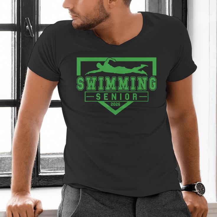 Swimming Senior Night Swim Senior 2026 Graduation 32 Men's V-Neck T-Shirt