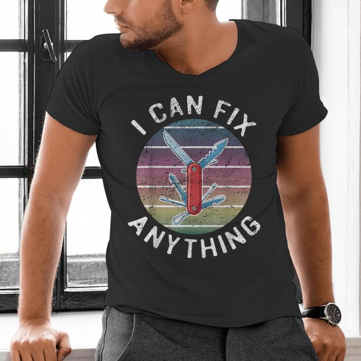Swiss Army Knife DIY Dad Fathers Day Fix Anything Handyman Men's V-Neck T-Shirt Swiss Army Knife DIY Dad Fathers Day Fix Anything Handyman Men's V-Neck T-Shirt