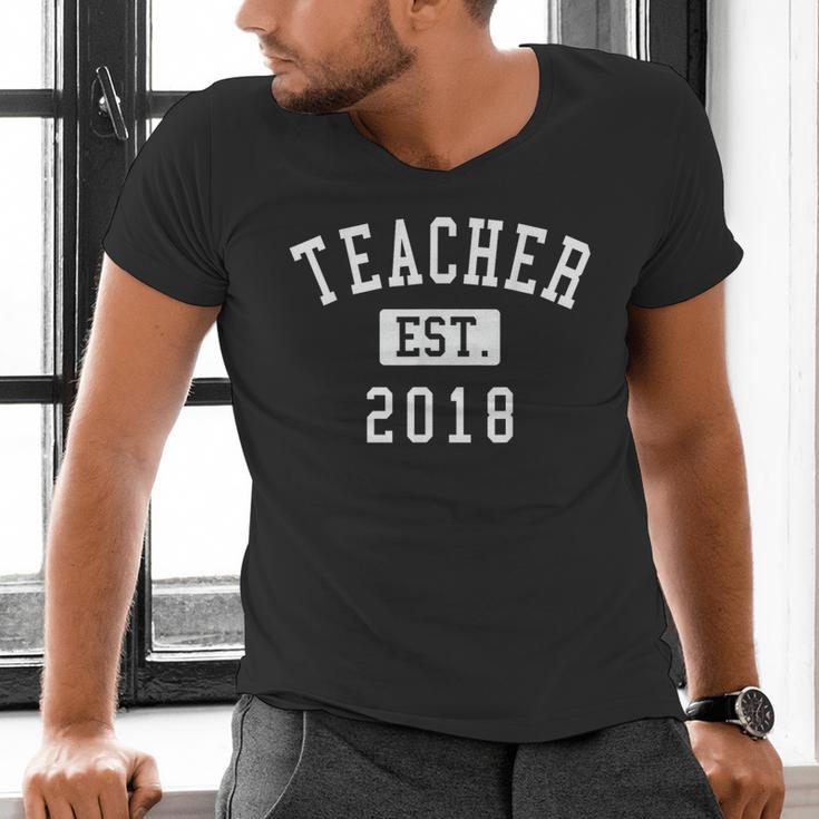 Teacher Established 2018 Shirt For Teacher Graduation Men Women Men's V-Neck T-Shirt
