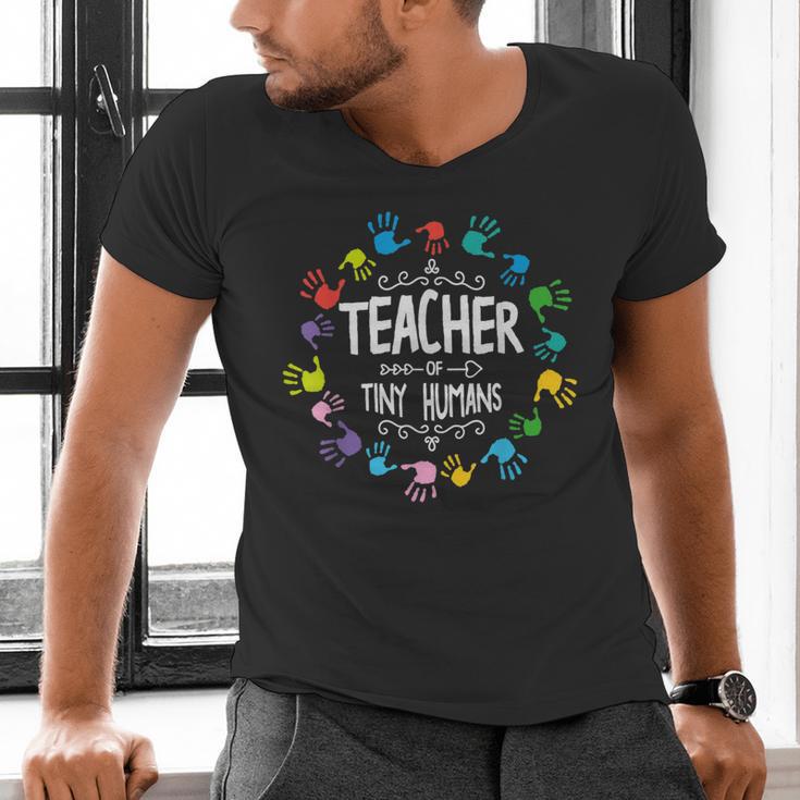 Teacher Of Tiny Humans Preschool Kindergarten Graduation Men's V-Neck T-Shirt