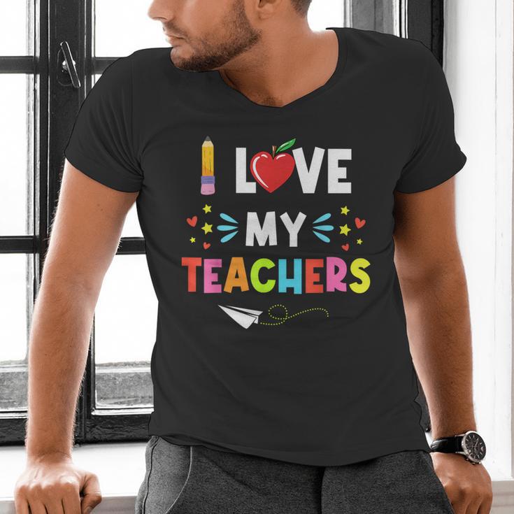 Teens Graduation I Heart My Teacher I Love My Teachers Men's V-Neck T-Shirt
