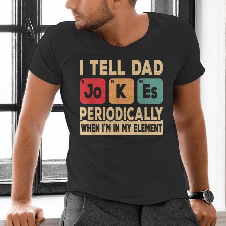 I Tell Dad Jokes Periodically Retro Papa Fathers Day Men Men's V-Neck T-Shirt