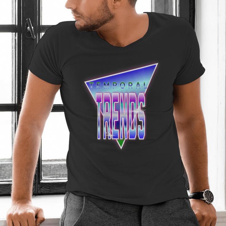 Temporal Trends Vaporwave Style Retro Nostalgia Look Men's V-Neck T-Shirt Temporal Trends Vaporwave Style Retro Nostalgia Look Men's V-Neck T-Shirt