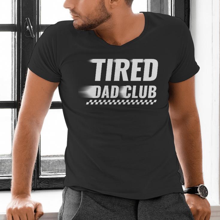 Tired Dad Club Maze Track Back 2 Sided Men's V-Neck T-Shirt Tired Dad Club Maze Track Back 2 Sided Men's V-Neck T-Shirt