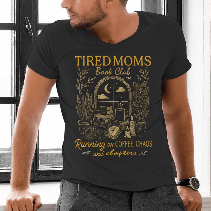 Tired Mom Club Bookish Things Booktrovert Book Lover Men's V-Neck T-Shirt