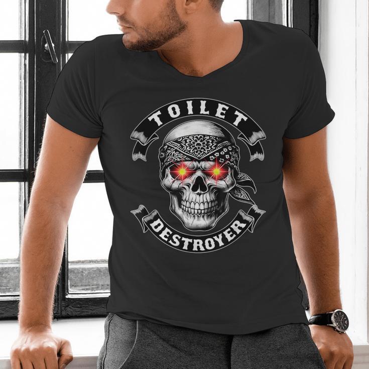 Toilet Destroyer Poop Jokes Dad Humor Poop Diarrhea Men's V-Neck T-Shirt Toilet Destroyer Poop Jokes Dad Humor Poop Diarrhea Men's V-Neck T-Shirt