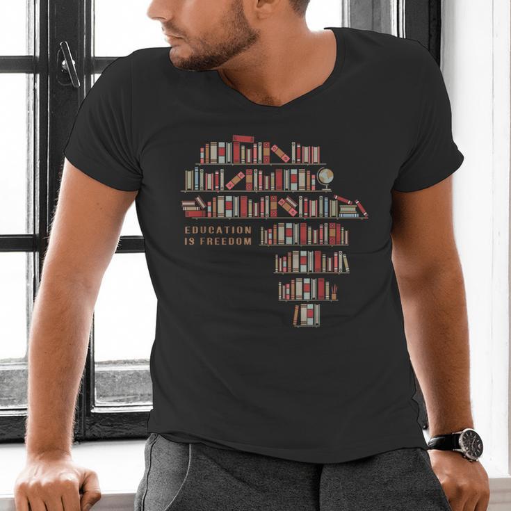 History Book Education Is Freedom Men's V-Neck T-Shirt History Book Education Is Freedom Men's V-Neck T-Shirt