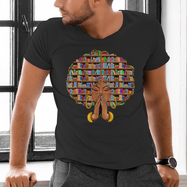History Month Afro Women Girls Book Lover Librarian Men's V-Neck T-Shirt History Month Afro Women Girls Book Lover Librarian Men's V-Neck T-Shirt