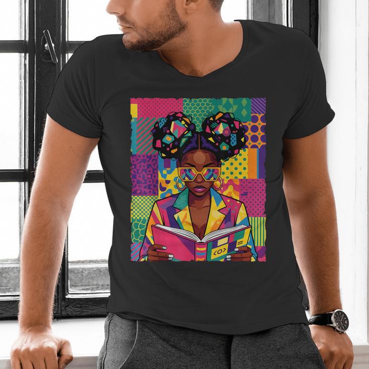 History Month Educated Black Women Girls Reading Book Men's V-Neck T-Shirt History Month Educated Black Women Girls Reading Book Men's V-Neck T-Shirt