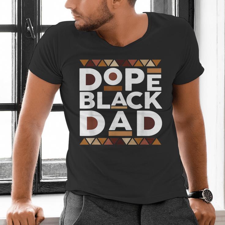 History Month Family Matching Melanin Dope Black Dad Men's V-Neck T-Shirt