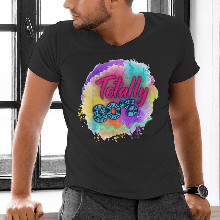 Totally 80's Tie Dye Retro Vibes 1980s Style Nostalgia Men's V-Neck T-Shirt