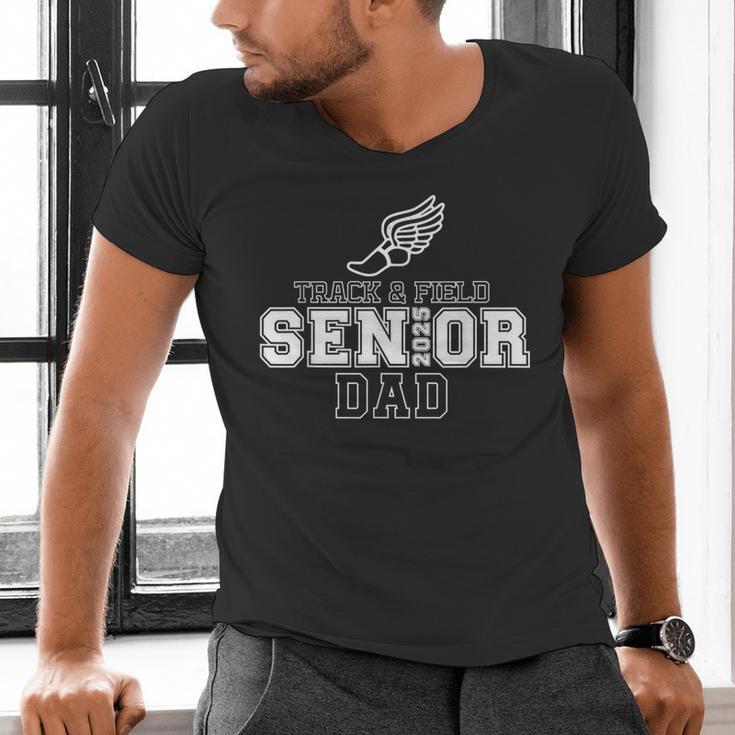 Track & Field Senior Dad 2025 Graduation Year Men's V-Neck T-Shirt