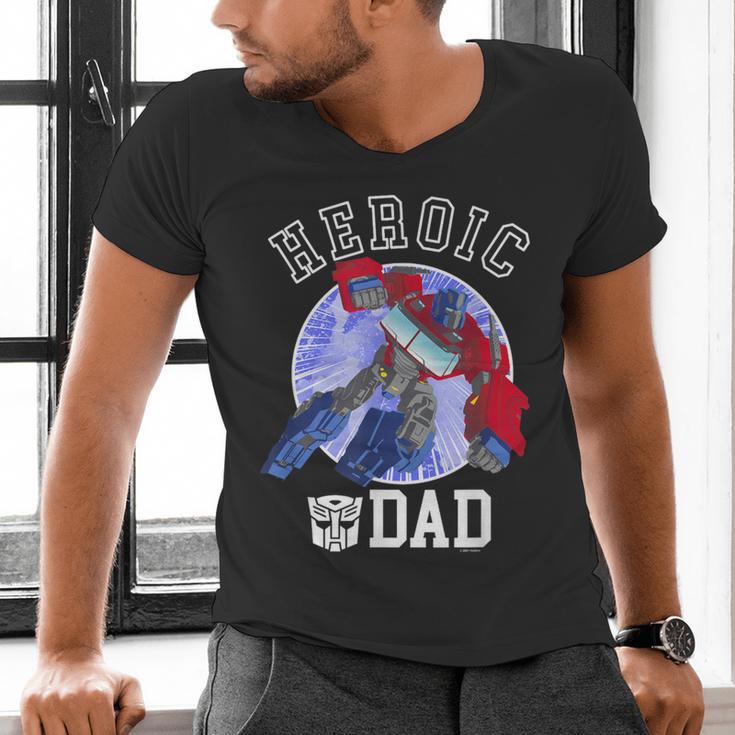 Transformers Father's Day Optimus Prime Heroic Dad Vintage Men's V-Neck T-Shirt Transformers Father's Day Optimus Prime Heroic Dad Vintage Men's V-Neck T-Shirt