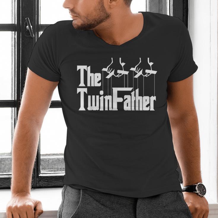 The TwinFather Father Of Twins Dad Fathers Day Men's V-Neck T-Shirt The TwinFather Father Of Twins Dad Fathers Day Men's V-Neck T-Shirt