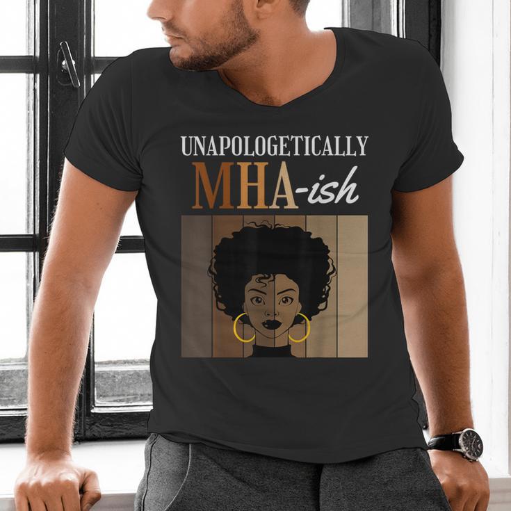 Unapologetically MHA-Ish Student Graduation Afro Men's V-Neck T-Shirt
