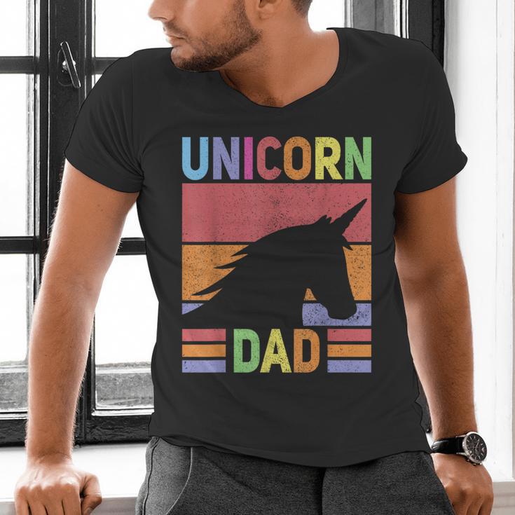 Unicorn Birthday Outfit Dad Unicorn Costume Bday Dad Unicorn Men's V-Neck T-Shirt