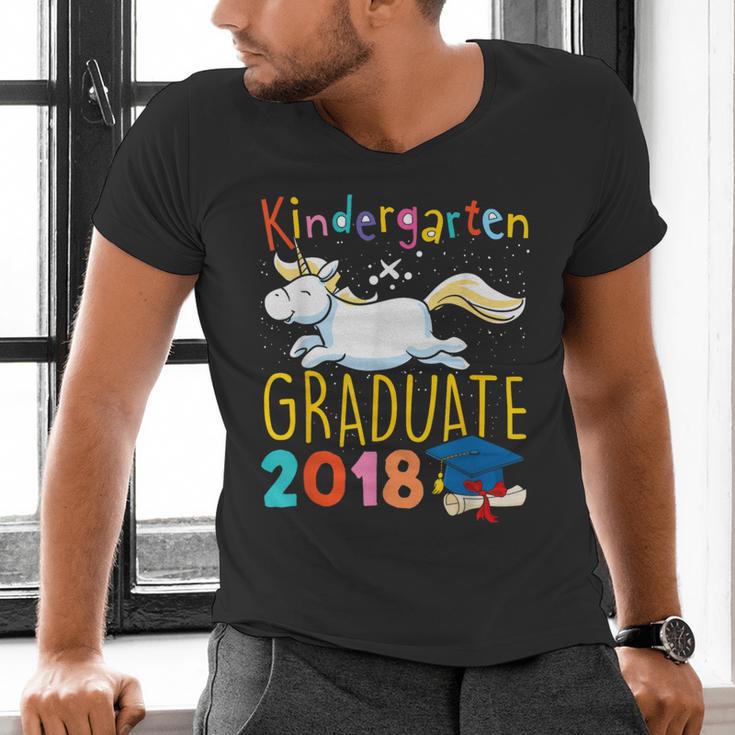 Unicorn Kindergarten Graduation Shirt Girls Men's V-Neck T-Shirt