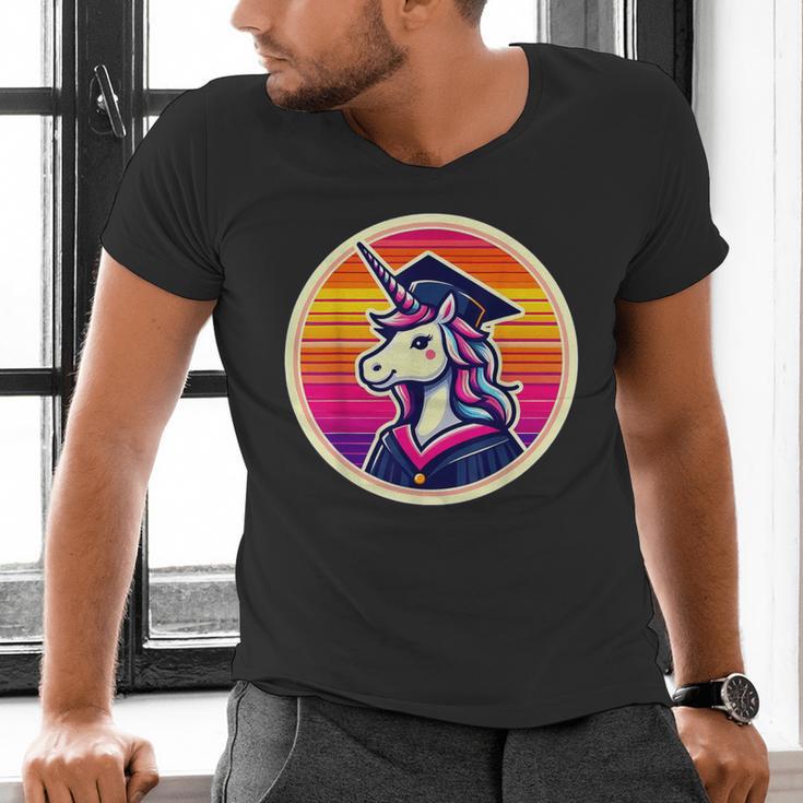 Unicorn University Graduation Graduating School Girl Cute Men's V-Neck T-Shirt