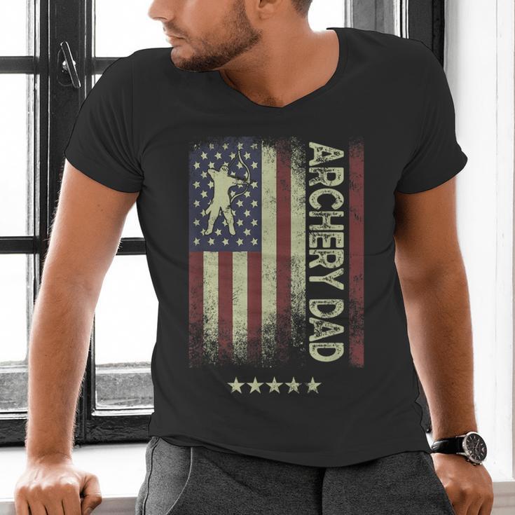 USA American Flag Archery Dad Men's V-Neck T-Shirt