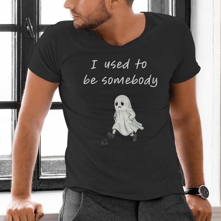 I Used To Be Somebody Nostalgia Halloween Spooky Season Men's V-Neck T-Shirt I Used To Be Somebody Nostalgia Halloween Spooky Season Men's V-Neck T-Shirt