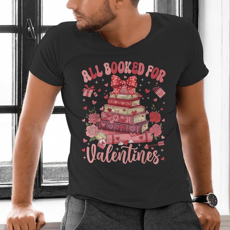 Valentine All Booked For Valentines Book Lovers Teacher Kid Men's V-Neck T-Shirt Valentine All Booked For Valentines Book Lovers Teacher Kid Men's V-Neck T-Shirt